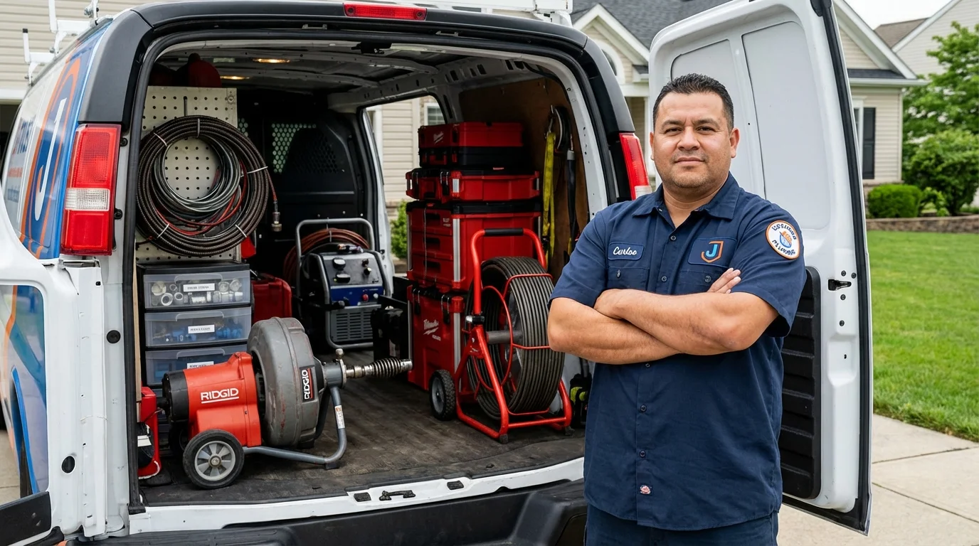 Professional drain cleaning equipment and Johns Plumbing LLC plumber in Grantsville