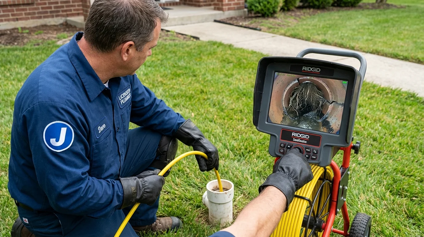 Sewer camera inspection being performed by Johns Plumbing LLC in Grantsville