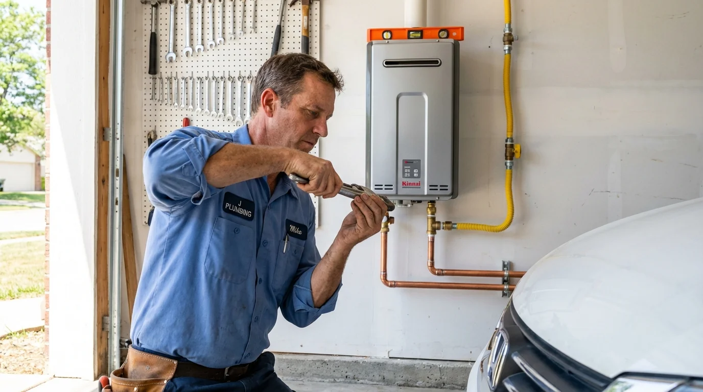 Tankless water heater installation by a Johns Plumbing LLC plumber in Grantsville
